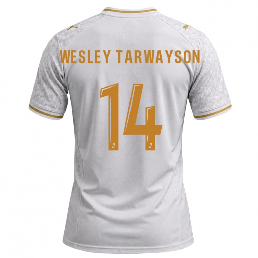 Danxen Men James Wesley Tarwayson #14 White Gray Goldenrod Away Jersey 2026/27 T-Shirt