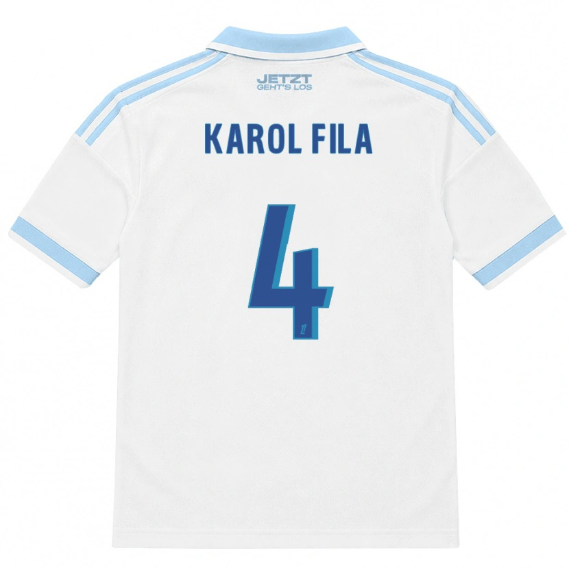 Danxen Men Karol Fila #4 Light Sky Blue White Red Away Jersey 2026/27 T-Shirt