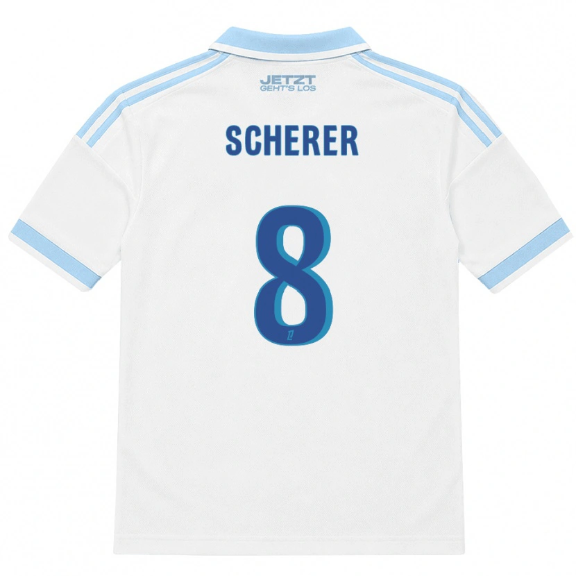 Danxen Men Louis Scherer #8 Light Sky Blue White Red Away Jersey 2026/27 T-Shirt