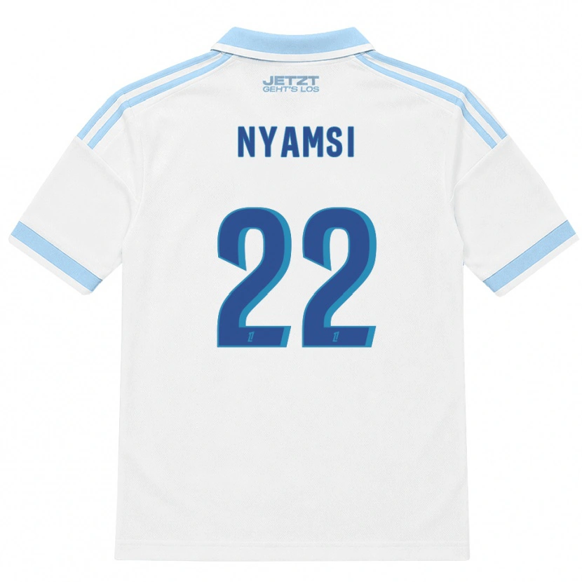 Danxen Men Gerzino Nyamsi #22 Light Sky Blue White Red Away Jersey 2026/27 T-Shirt