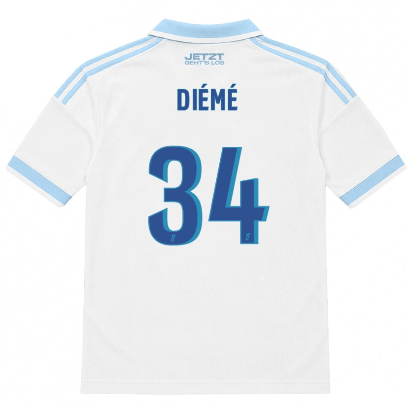 Danxen Men Yaya Diémé #34 Light Sky Blue White Red Away Jersey 2026/27 T-Shirt