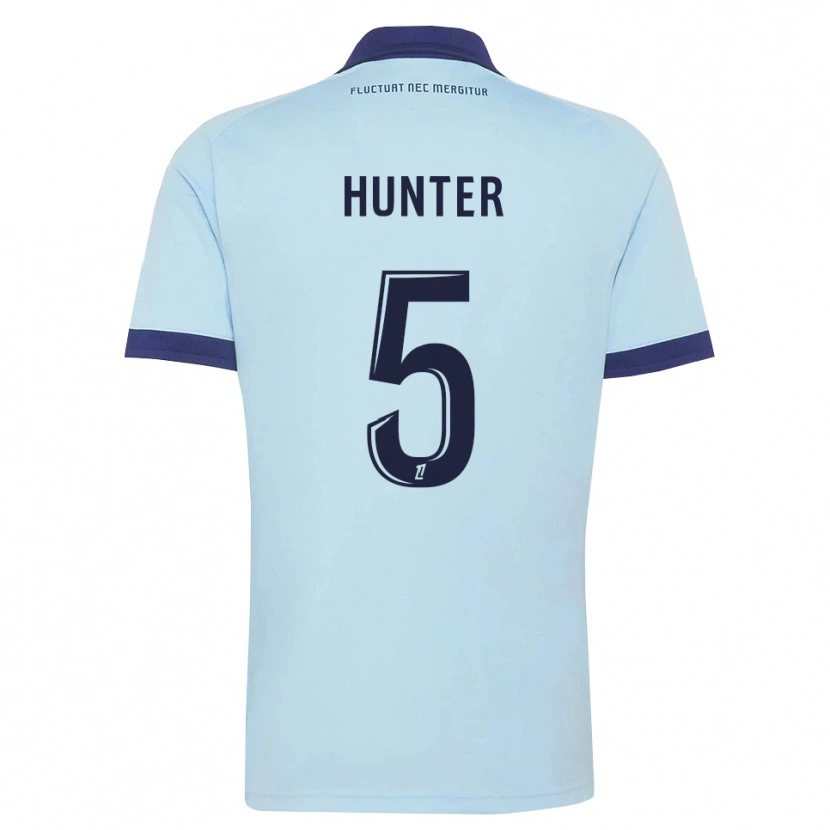 Danxen Men Sarah Hunter #5 Cornflower Blue Black Away Jersey 2026/27 T-Shirt