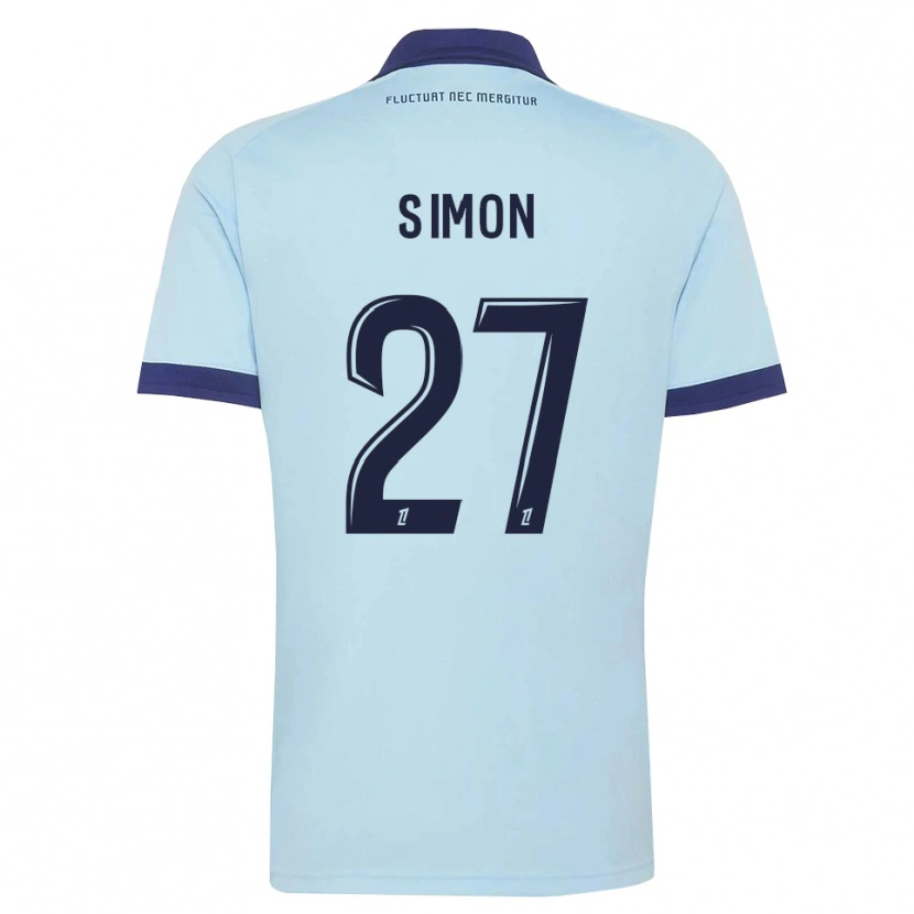 Danxen Men Moses Simon #27 Cornflower Blue Black Away Jersey 2026/27 T-Shirt