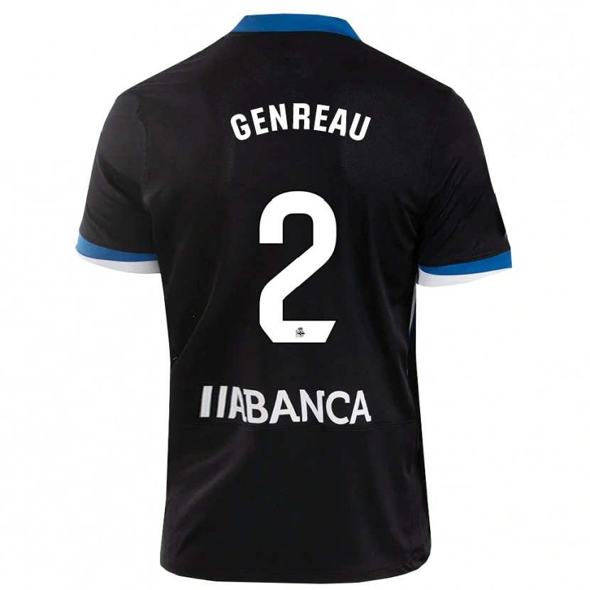 Danxen Men Denis Genreau #2 Black Blue White Away Jersey 2026/27 T-Shirt