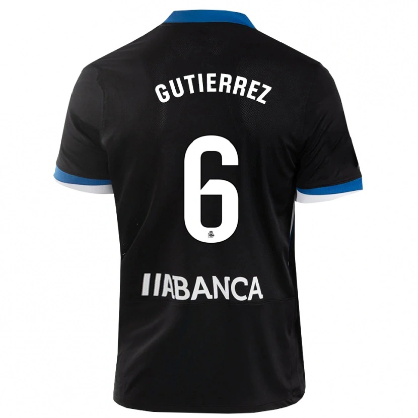 Danxen Men Paula Gutiérrez #6 Black Blue White Away Jersey 2026/27 T-Shirt