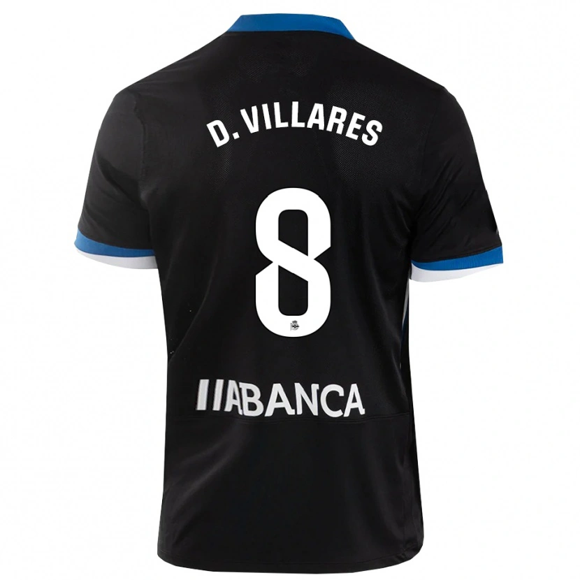 Danxen Men Diego Villares #8 Black Blue White Away Jersey 2026/27 T-Shirt