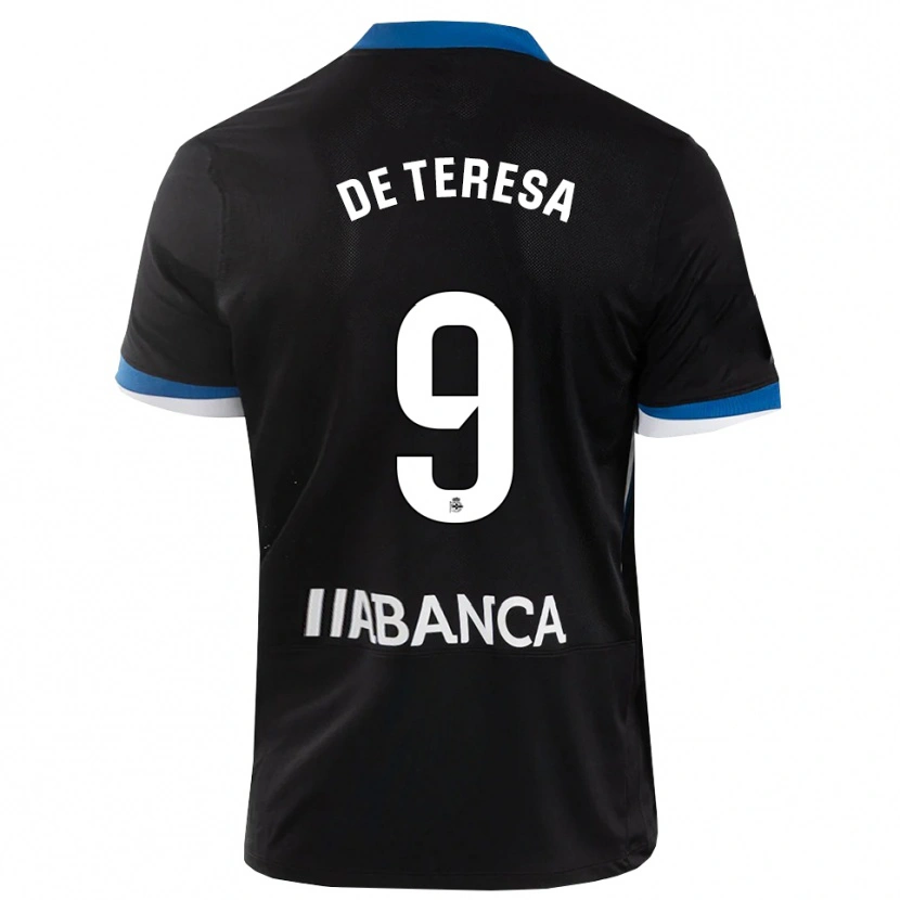 Danxen Men Ana Lucía De Teresa #9 Black Blue White Away Jersey 2026/27 T-Shirt