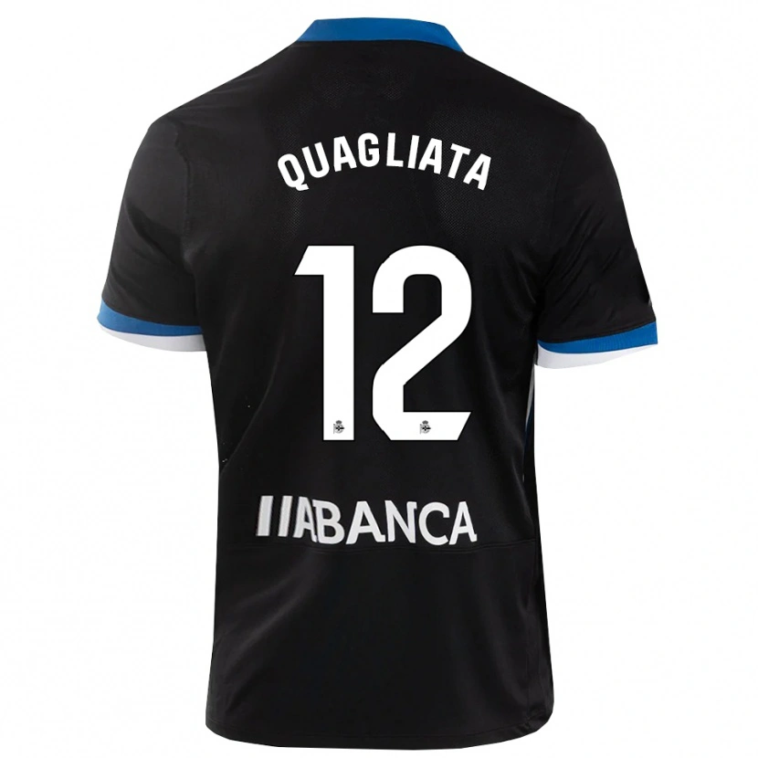 Danxen Men Giacomo Quagliata #12 Black Blue White Away Jersey 2026/27 T-Shirt