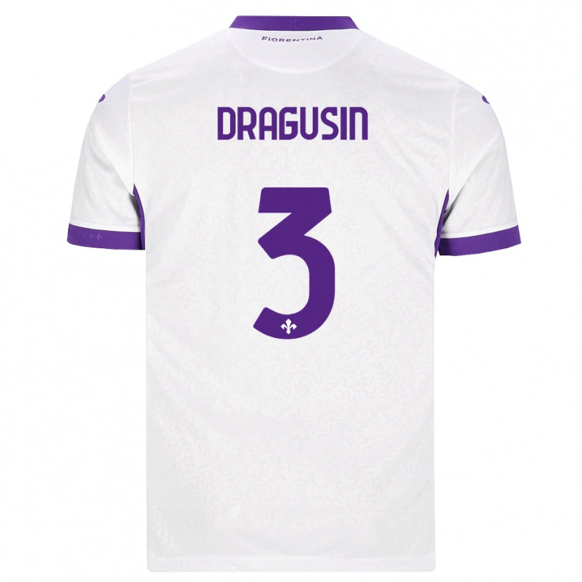 Danxen Men Radu Drăgușin #3 White Purple Away Jersey 2026/27 T-Shirt