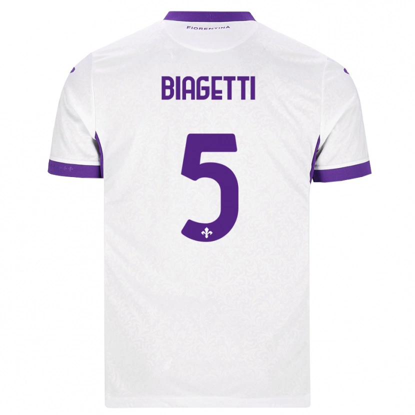 Danxen Men Christian Biagetti #5 White Purple Away Jersey 2026/27 T-Shirt