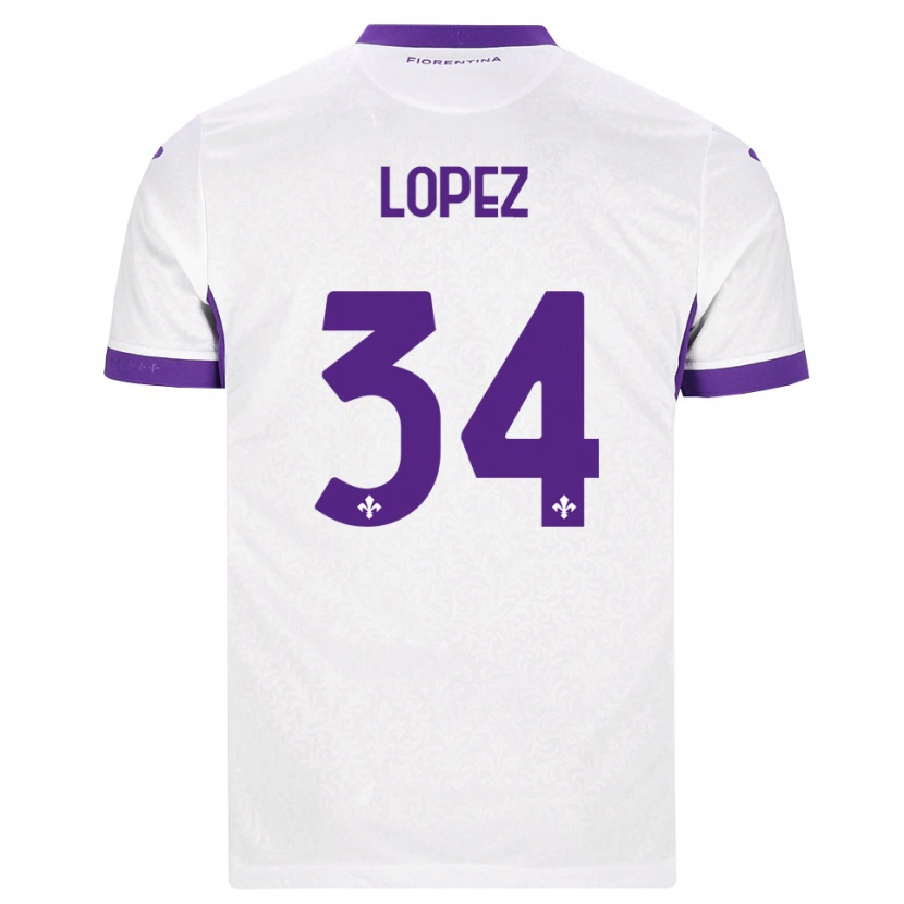 Danxen Men Lucas López #34 White Purple Away Jersey 2026/27 T-Shirt