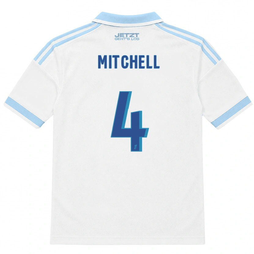 Danxen Women Jeyland Mitchell #4 Light Sky Blue White Red Away Jersey 2026/27 T-Shirt