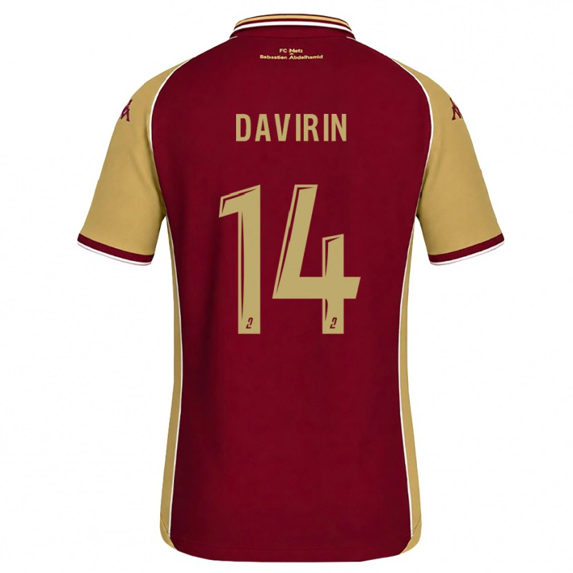 Danxen Women Pierre-Alexandre Davirin #14 Goldenrod Dark Red Home Jersey 2026/27 T-Shirt