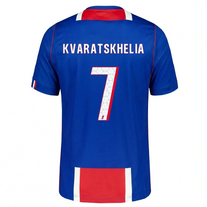 Danxen Women Khvicha Kvaratskhelia #7 Red White Blue Home Jersey 2026/27 T-Shirt