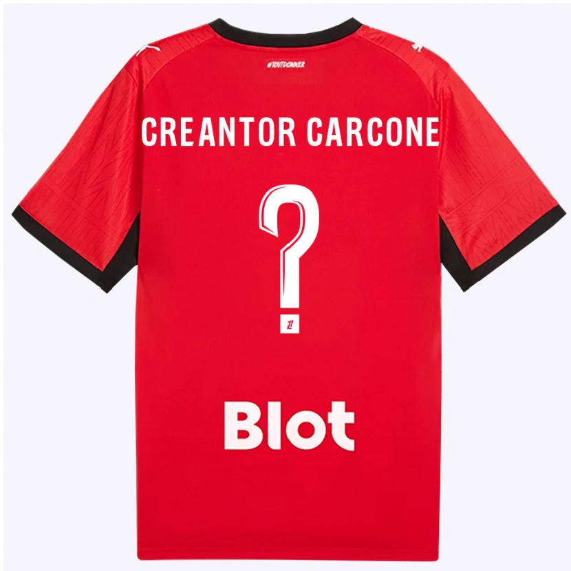 Danxen Women Marlon Creantor Carcone #0 Red Black White Home Jersey 2026/27 T-Shirt