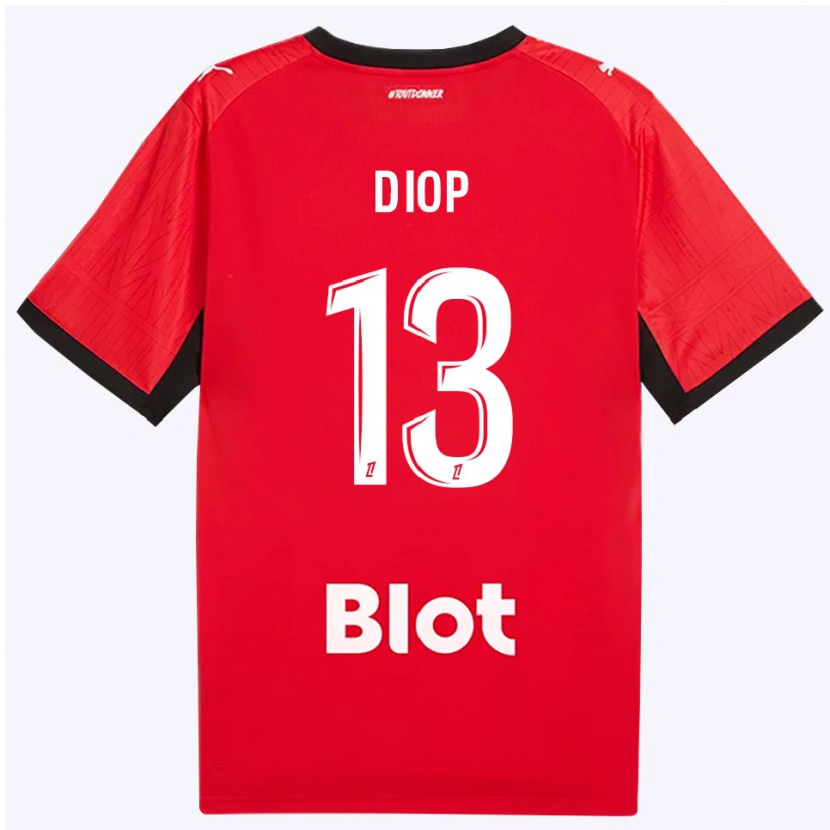 Danxen Women Noham Diop #13 Red Black White Home Jersey 2026/27 T-Shirt
