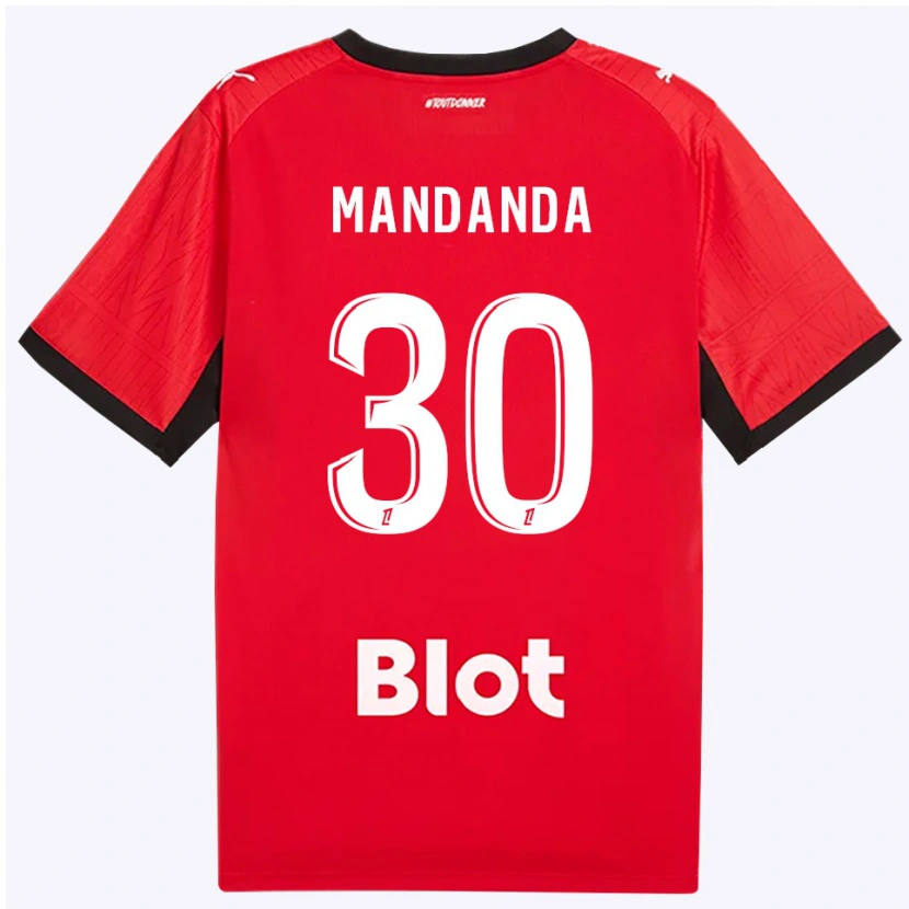 Danxen Women Steve Mandanda #30 Red Black White Home Jersey 2026/27 T-Shirt