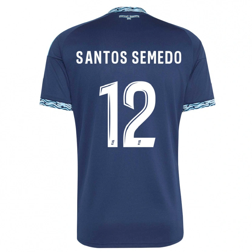 Danxen Women Ilyes Dos Santos Semedo #12 Steelblue White Home Jersey 2026/27 T-Shirt