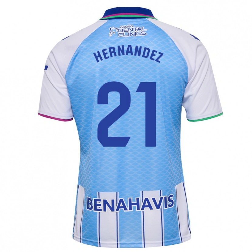 Danxen Women Juan Hernández #21 Deep Sky Blue White Home Jersey 2026/27 T-Shirt