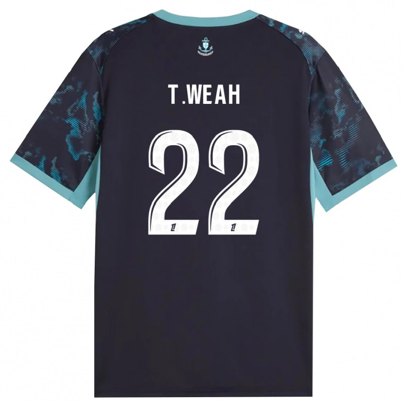 Danxen Women Timothy Weah #22 Paleturquoise White Black Away Jersey 2026/27 T-Shirt