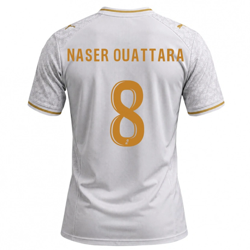 Danxen Women Papus Naser Ouattara #8 White Gray Goldenrod Away Jersey 2026/27 T-Shirt