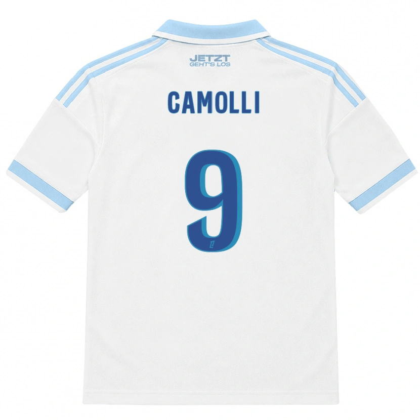 Danxen Women Benjamin Camolli #9 Light Sky Blue White Red Away Jersey 2026/27 T-Shirt