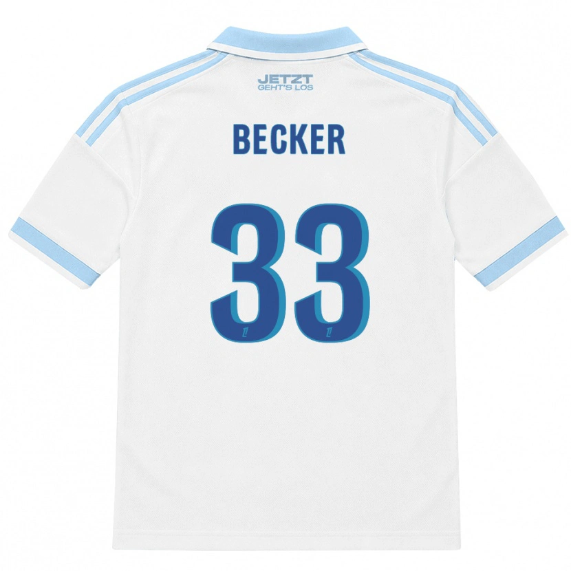 Danxen Women Yoann Becker #33 Light Sky Blue White Red Away Jersey 2026/27 T-Shirt