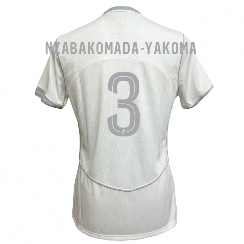 Danxen Women Raphaël Nzabakomada-Yakoma #3 White Gray Away Jersey 2026/27 T-Shirt