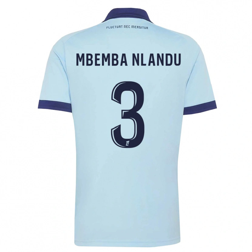 Danxen Women Emmanuel Mbemba #3 Cornflower Blue Black Away Jersey 2026/27 T-Shirt