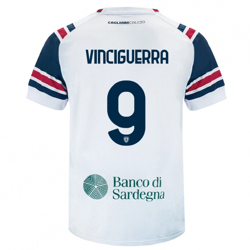 Danxen Women Alessandro Vinciguerra #9 White Red Green Away Jersey 2026/27 T-Shirt