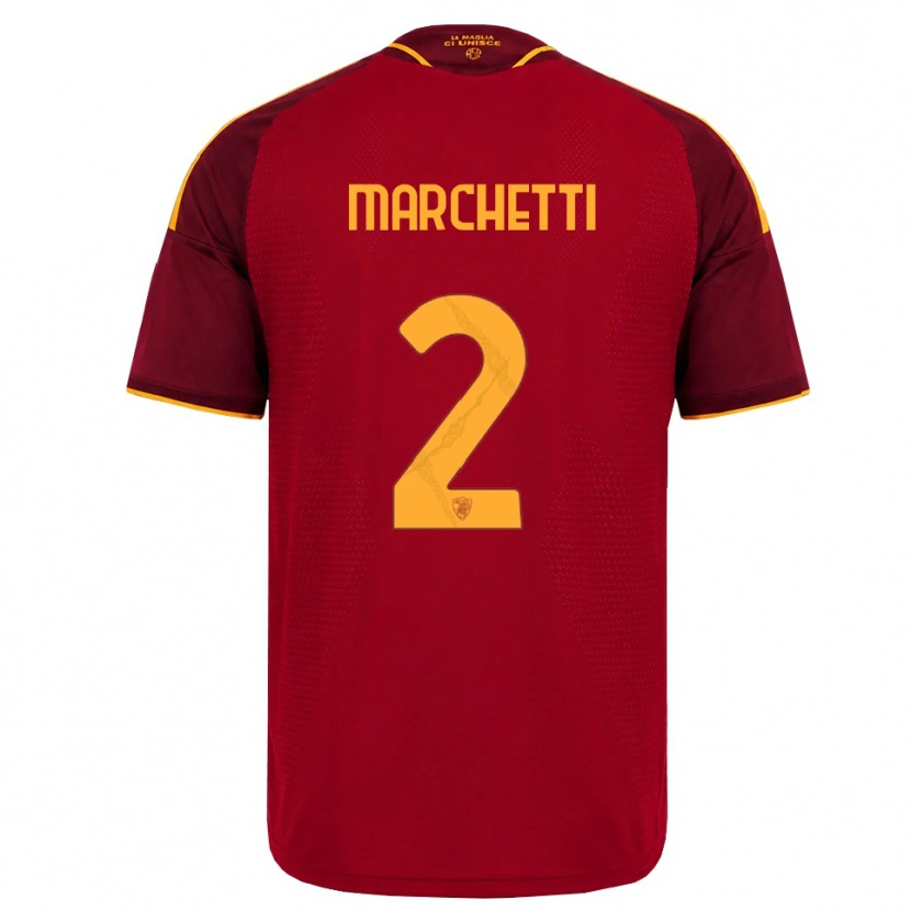 Danxen Kid Tommaso Marchetti #2 Red Golden Yellow Home Jersey 2026/27 T-Shirt