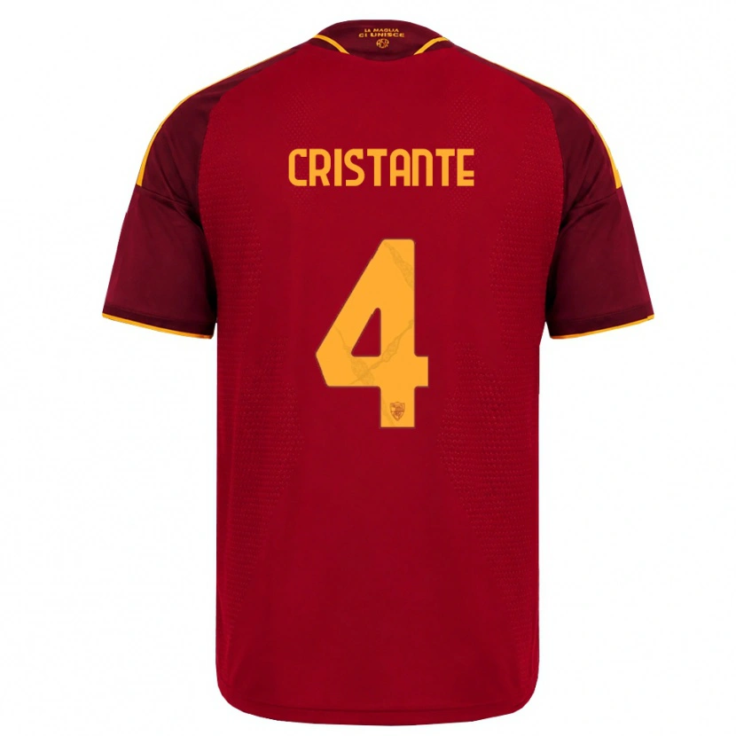 Danxen Kid Bryan Cristante #4 Red Golden Yellow Home Jersey 2026/27 T-Shirt