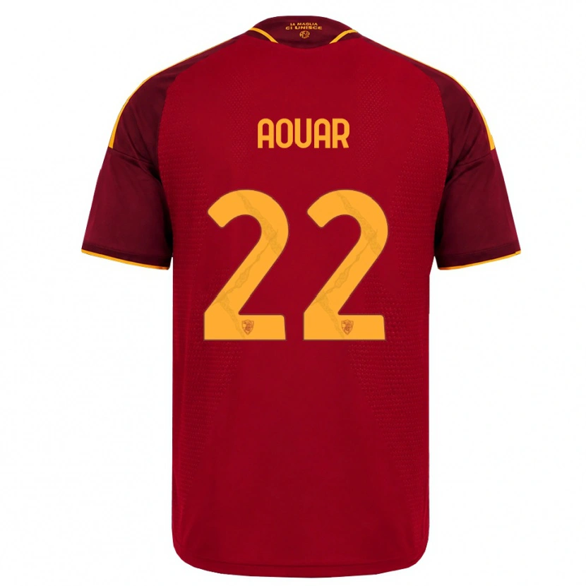 Danxen Kid Houssem Aouar #22 Red Golden Yellow Home Jersey 2026/27 T-Shirt
