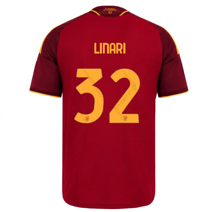 Danxen Kid Elena Linari #32 Red Golden Yellow Home Jersey 2026/27 T-Shirt