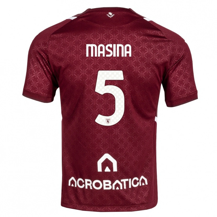 Danxen Kid Adam Masina #5 Burgundy White Home Jersey 2026/27 T-Shirt