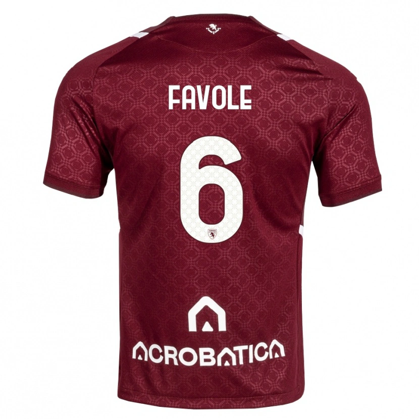 Danxen Kid Stefania Favole #6 Burgundy White Home Jersey 2026/27 T-Shirt