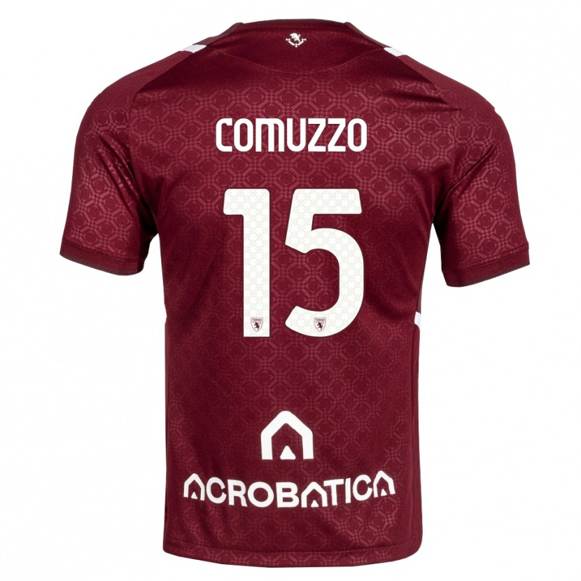 Danxen Kid Pietro Comuzzo #15 Burgundy White Home Jersey 2026/27 T-Shirt