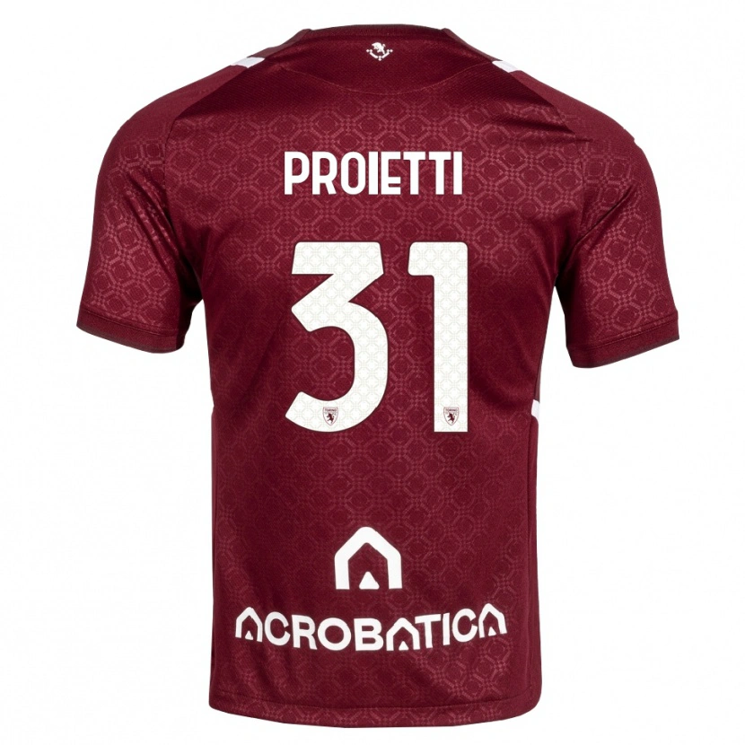 Danxen Kid Riccardo Proietti #31 Burgundy White Home Jersey 2026/27 T-Shirt