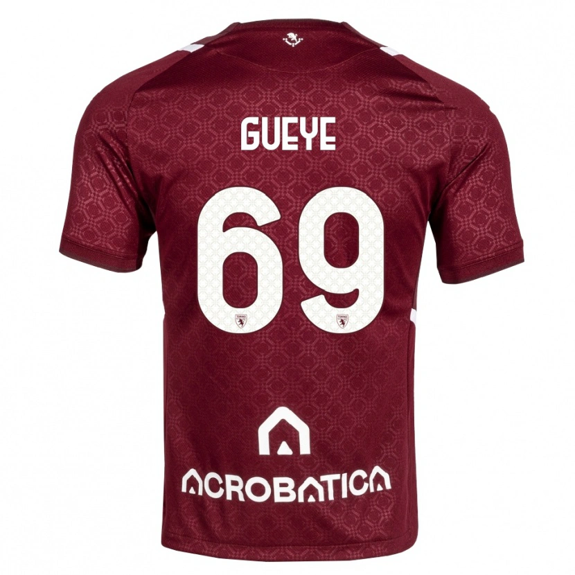 Danxen Kid Ousmane Gueye #69 Burgundy White Home Jersey 2026/27 T-Shirt