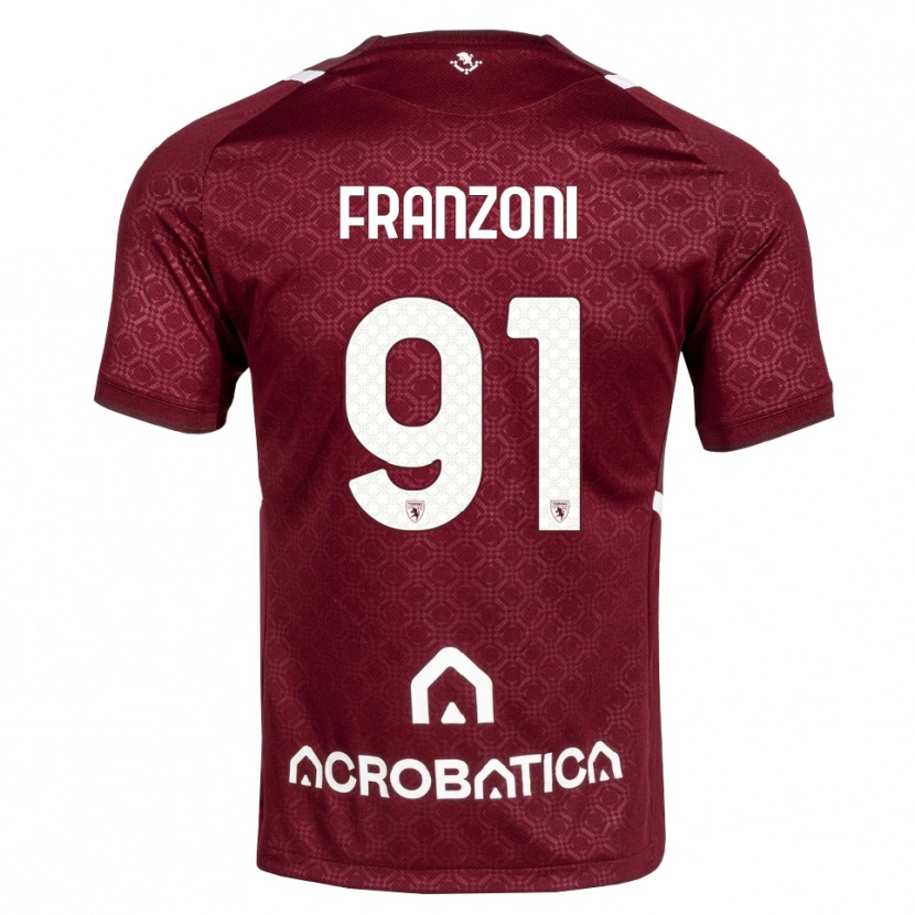 Danxen Kid Nicolò Franzoni #91 Burgundy White Home Jersey 2026/27 T-Shirt