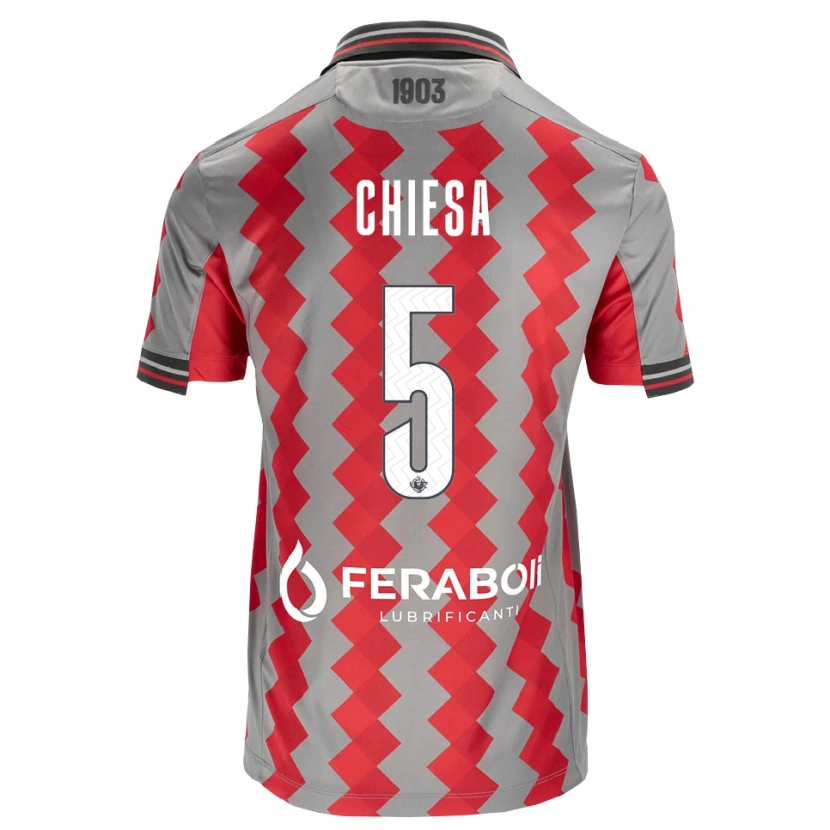 Danxen Kid Mattia Chiesa #5 Grey Red White Home Jersey 2026/27 T-Shirt