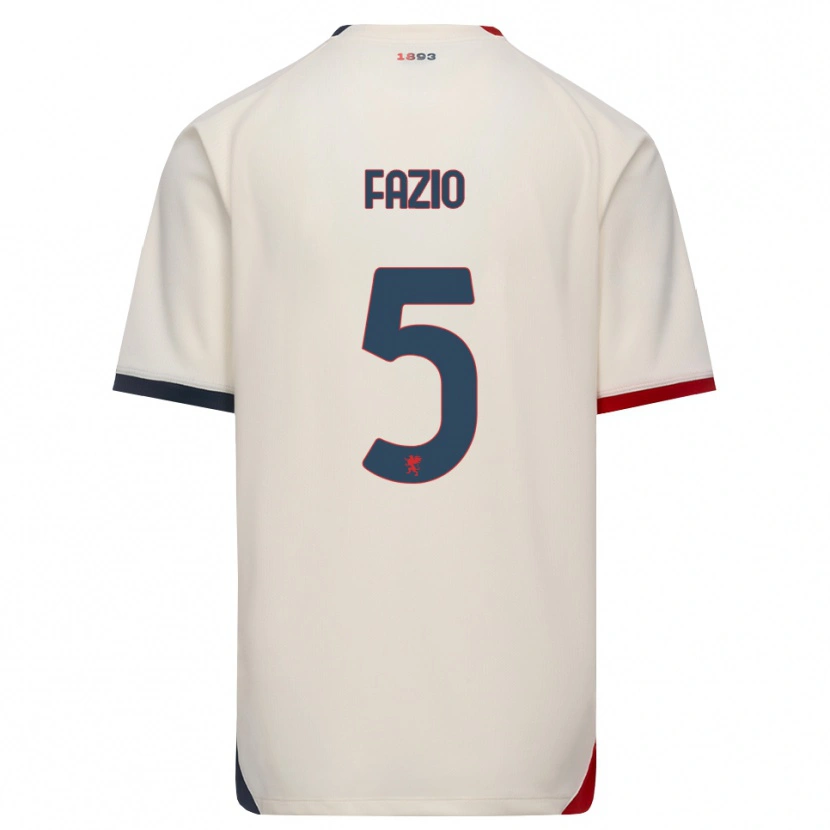 Danxen Kid Lorenzo Fazio #5 Off-White Red Away Jersey 2026/27 T-Shirt
