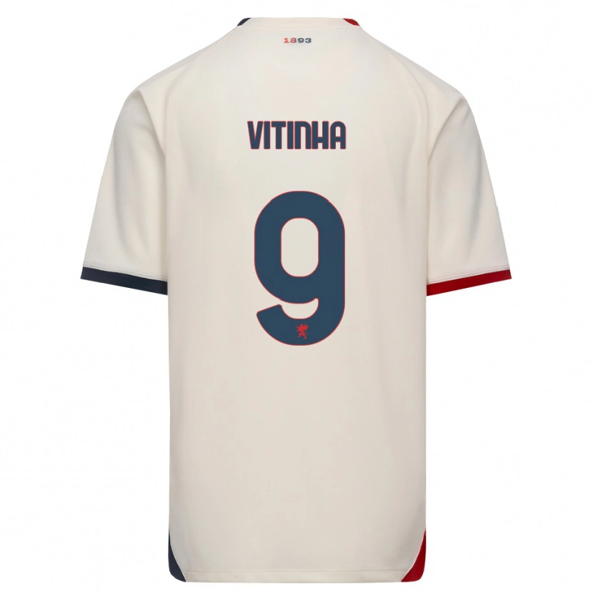 Danxen Kid Vítor Manuel Carvalho Oliveira #9 Off-White Red Away Jersey 2026/27 T-Shirt