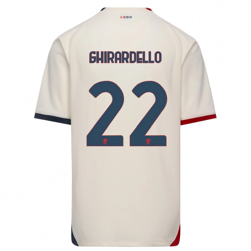 Danxen Kid Tommaso Ghirardello #22 Off-White Red Away Jersey 2026/27 T-Shirt