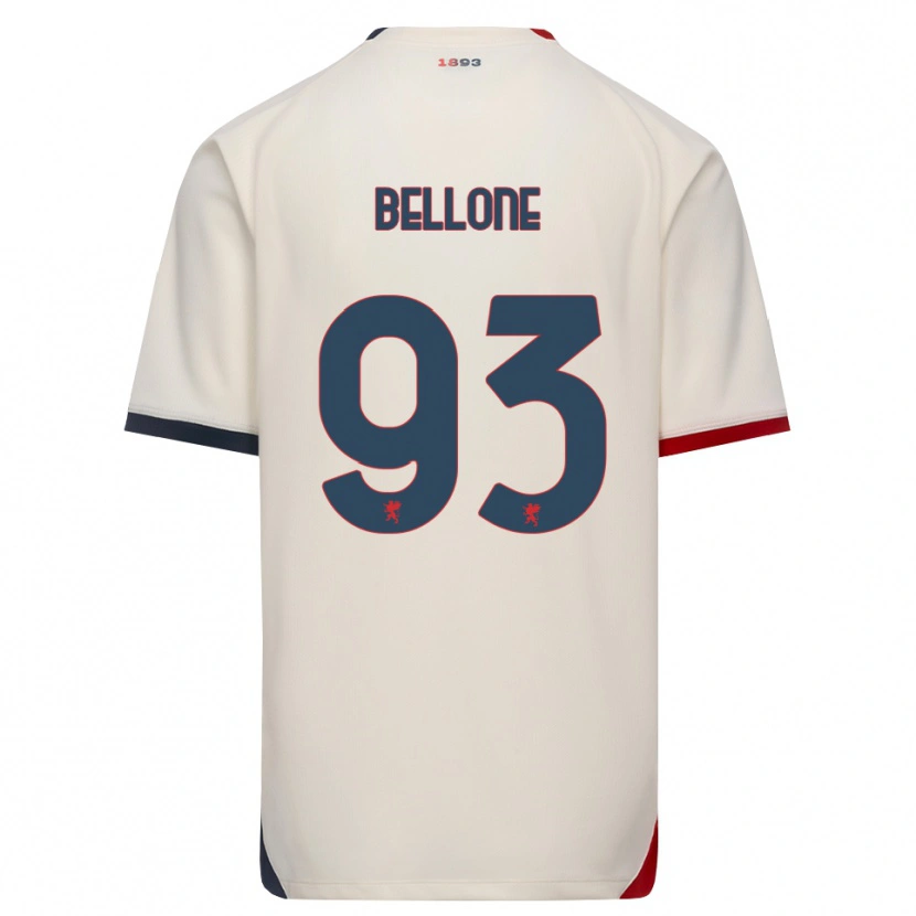 Danxen Kid Francesco Bellone #93 Off-White Red Away Jersey 2026/27 T-Shirt