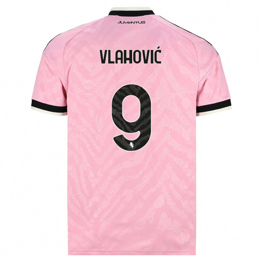 Danxen Kid Dusan Vlahovic #9 Pink Black Away Jersey 2026/27 T-Shirt