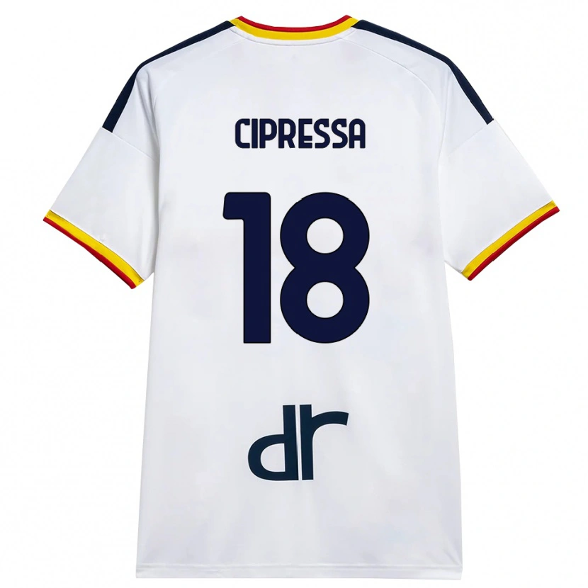Danxen Kid Lorenzo Cipressa #18 White Yellow Red Away Jersey 2026/27 T-Shirt