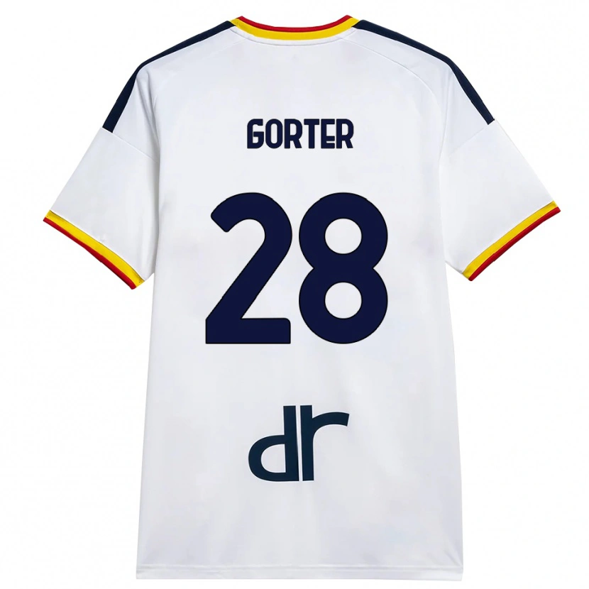 Danxen Kid Olaf Gorter #28 White Yellow Red Away Jersey 2026/27 T-Shirt