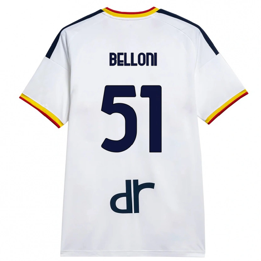 Danxen Kid Giacomo Belloni #51 White Yellow Red Away Jersey 2026/27 T-Shirt