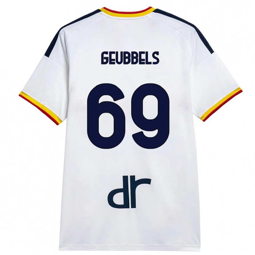 Danxen Kid Willem Geubbels #69 White Yellow Red Away Jersey 2026/27 T-Shirt
